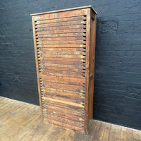 Industrial powerhouse props prop rental hire vintage movie film set dec letterpress printing cabinet drawers brown