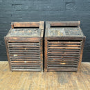 Industrial powerhouse props prop rental hire vintage movie film set dec letterpress printing cabinet drawers printing printers wooden