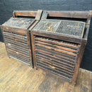 Industrial powerhouse props prop rental hire vintage movie film set dec letterpress printing cabinet drawers printing printers wooden 2