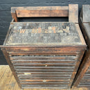 Industrial powerhouse props prop rental hire vintage movie film set dec letterpress printing cabinet drawers printing printers wooden 4