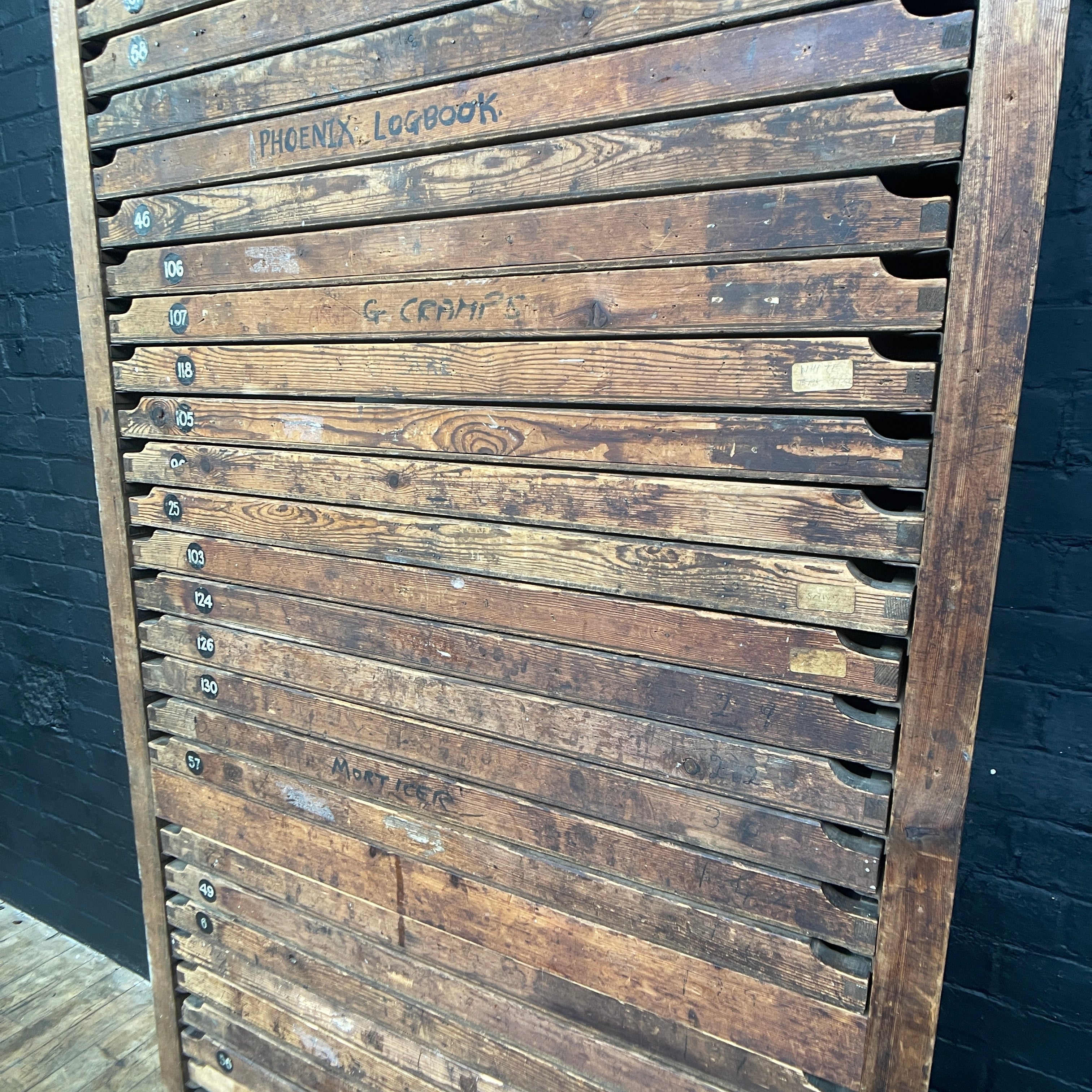 Industrial powerhouse props prop rental hire vintage movie film set dec letterpress printing cabinet drawers wooden