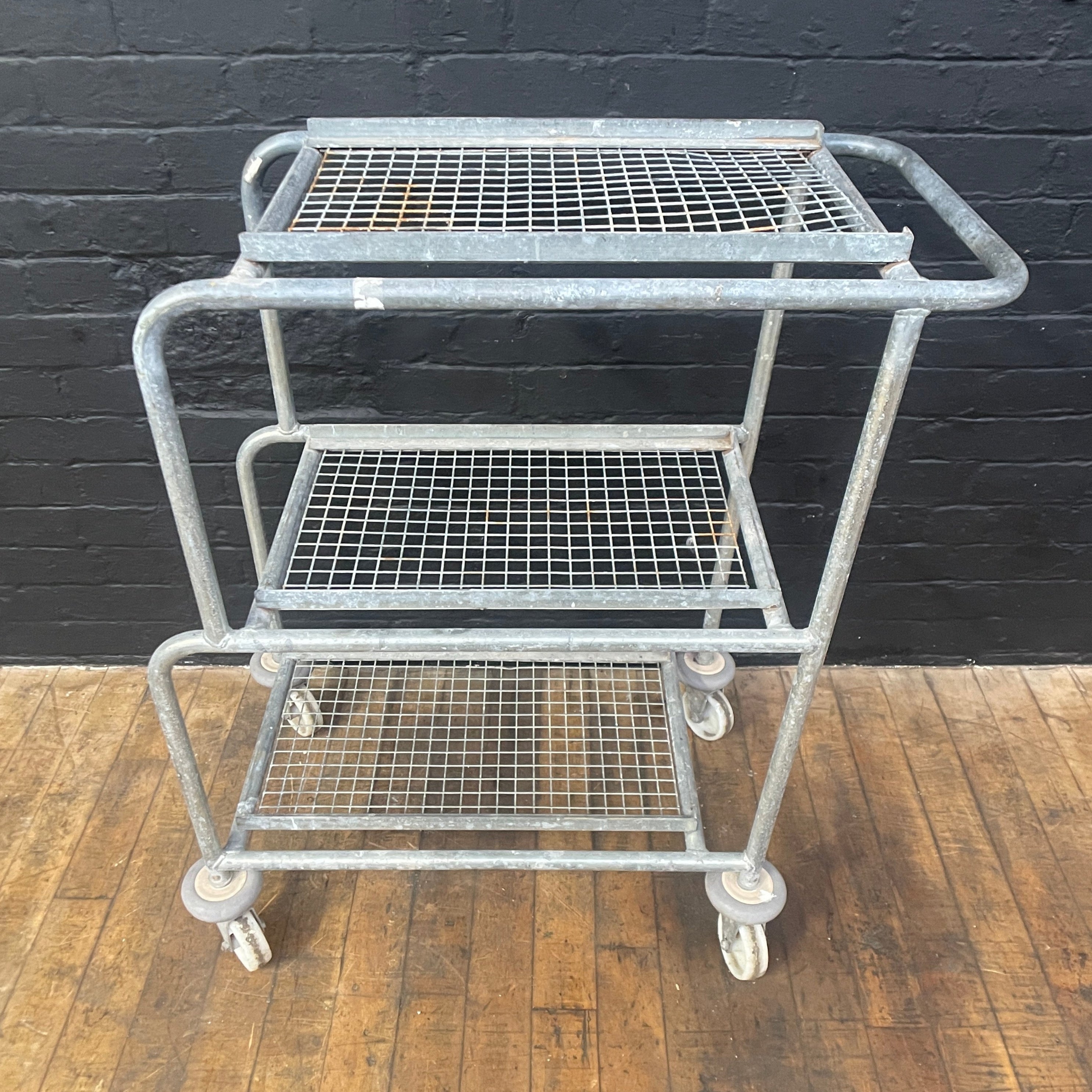Industrial powerhouse props prop rental hire vintage movie film set dec light lighting galvanised trolley cart