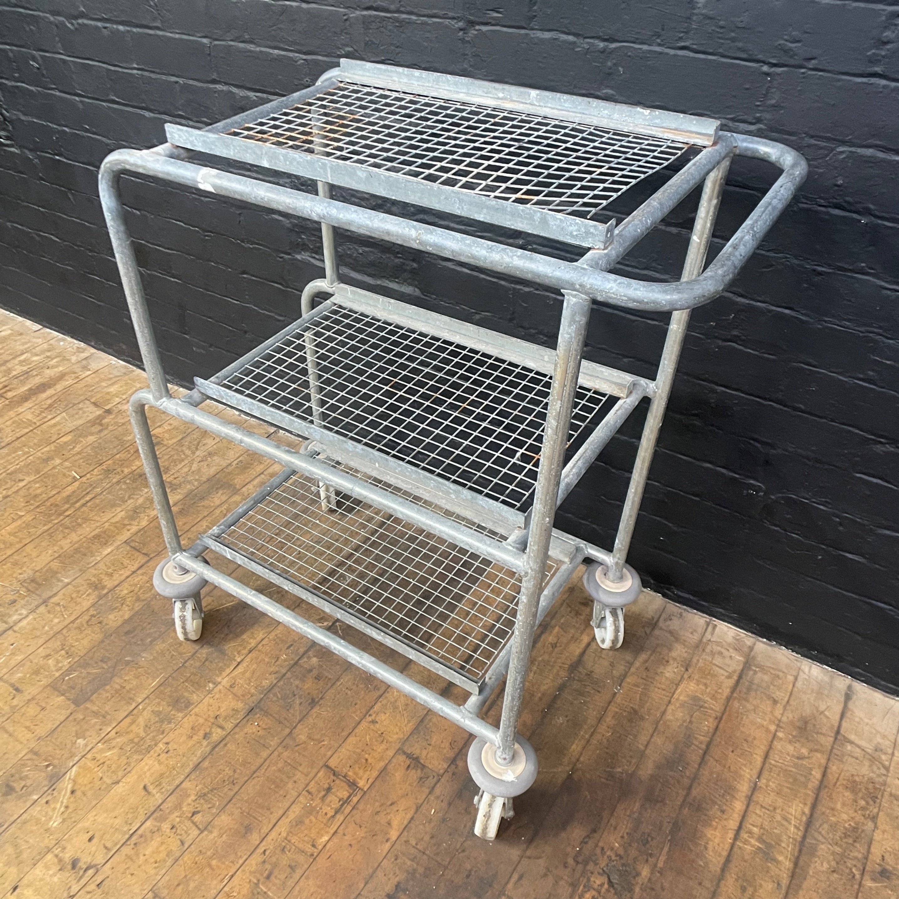 Industrial powerhouse props prop rental hire vintage movie film set dec light lighting galvanised trolley cart wheels