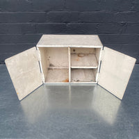 Industrial powerhouse props prop rental hire vintage movie film set dec medical cabinet cupboard first aid metal white