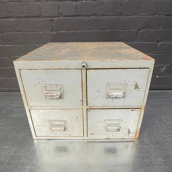 Grey metal drawers Qty 1