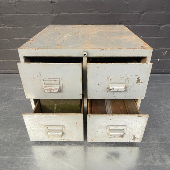 Grey metal drawers Qty 1