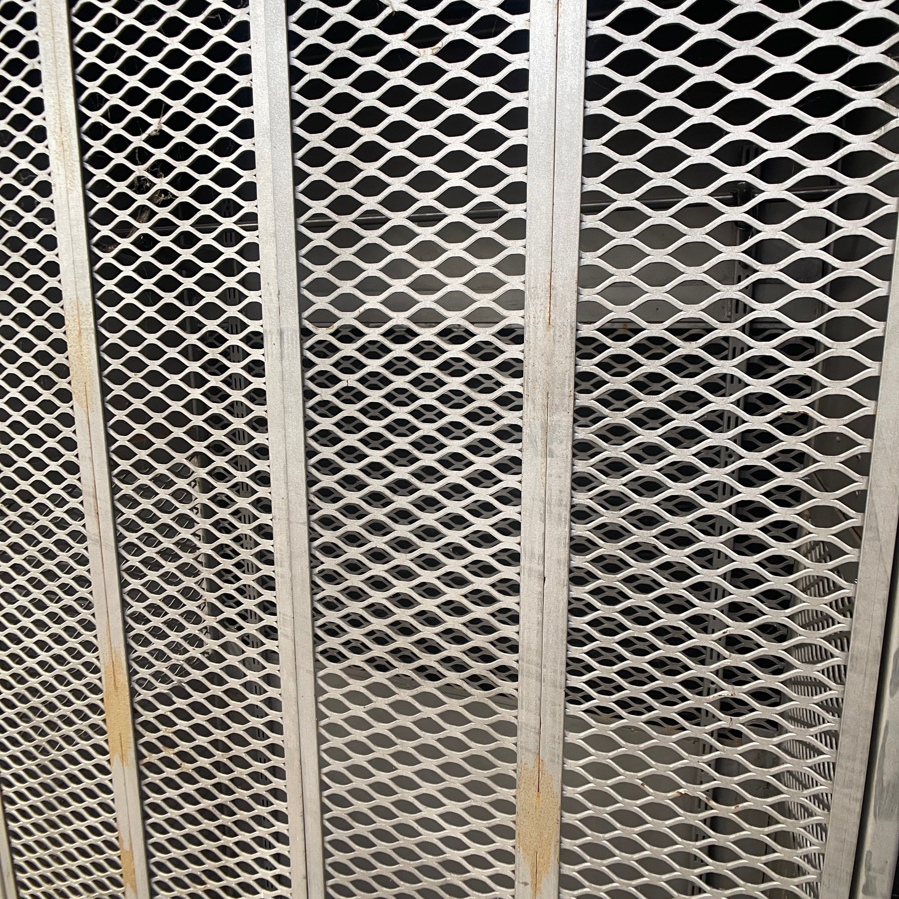 Industrial powerhouse props prop rental hire vintage movie film set dec military locker cabinet mesh steel metal