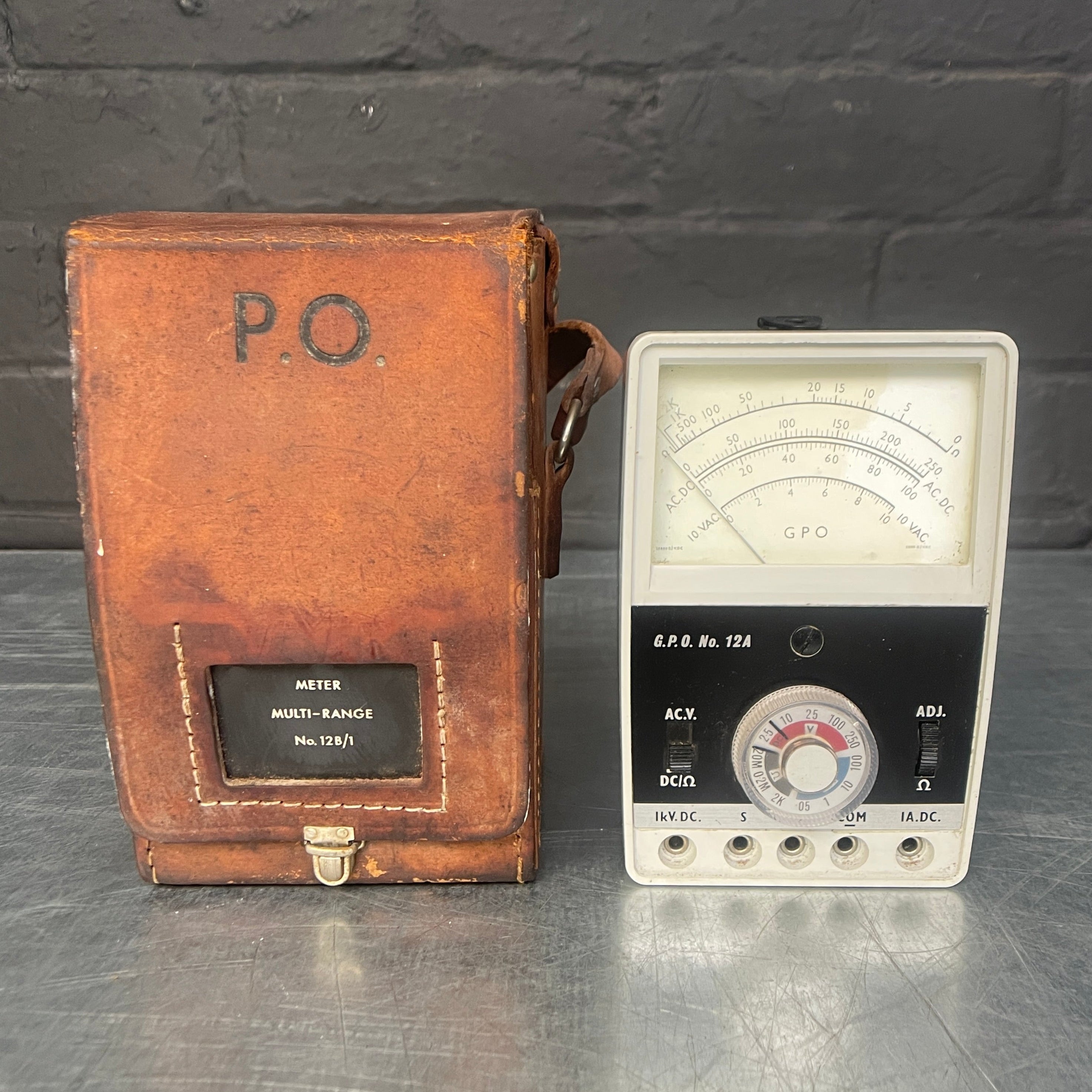Industrial powerhouse props prop rental hire vintage movie film set dec multi range meter electrical scientific