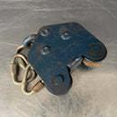 Industrial powerhouse props prop rental hire vintage movie film set dec pulley wheel hook blue