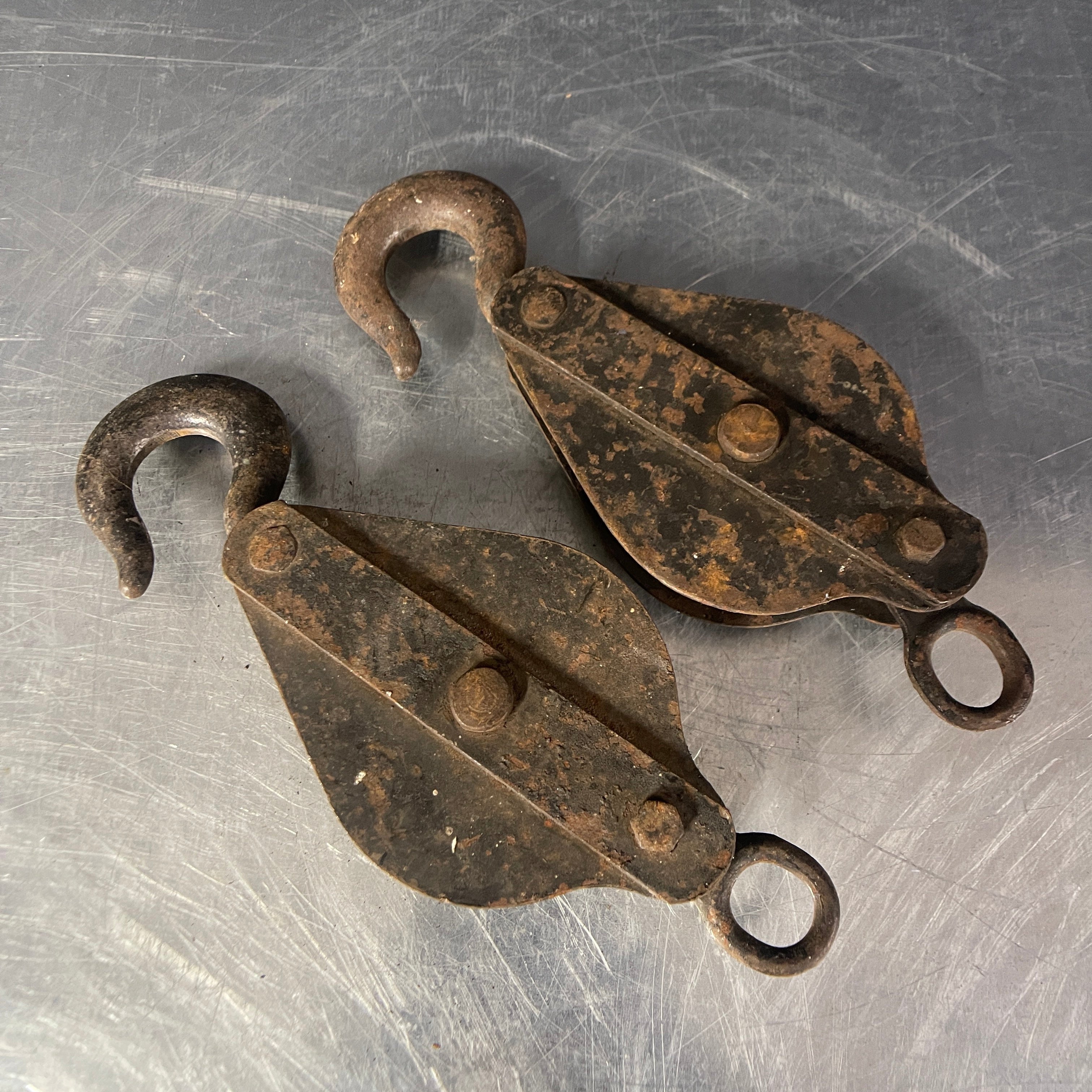 Industrial powerhouse props prop rental hire vintage movie film set dec rusty iron pulley