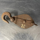 Industrial powerhouse props prop rental hire vintage movie film set dec rusty pulley hook rusty hook pulley iron