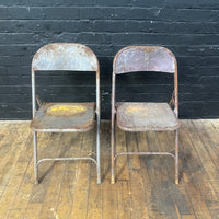 Industrial powerhouse props prop rental hire vintage movie film set dec rusty steel folding chair