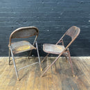 Industrial powerhouse props prop rental hire vintage movie film set dec rusty steel folding chair chairs
