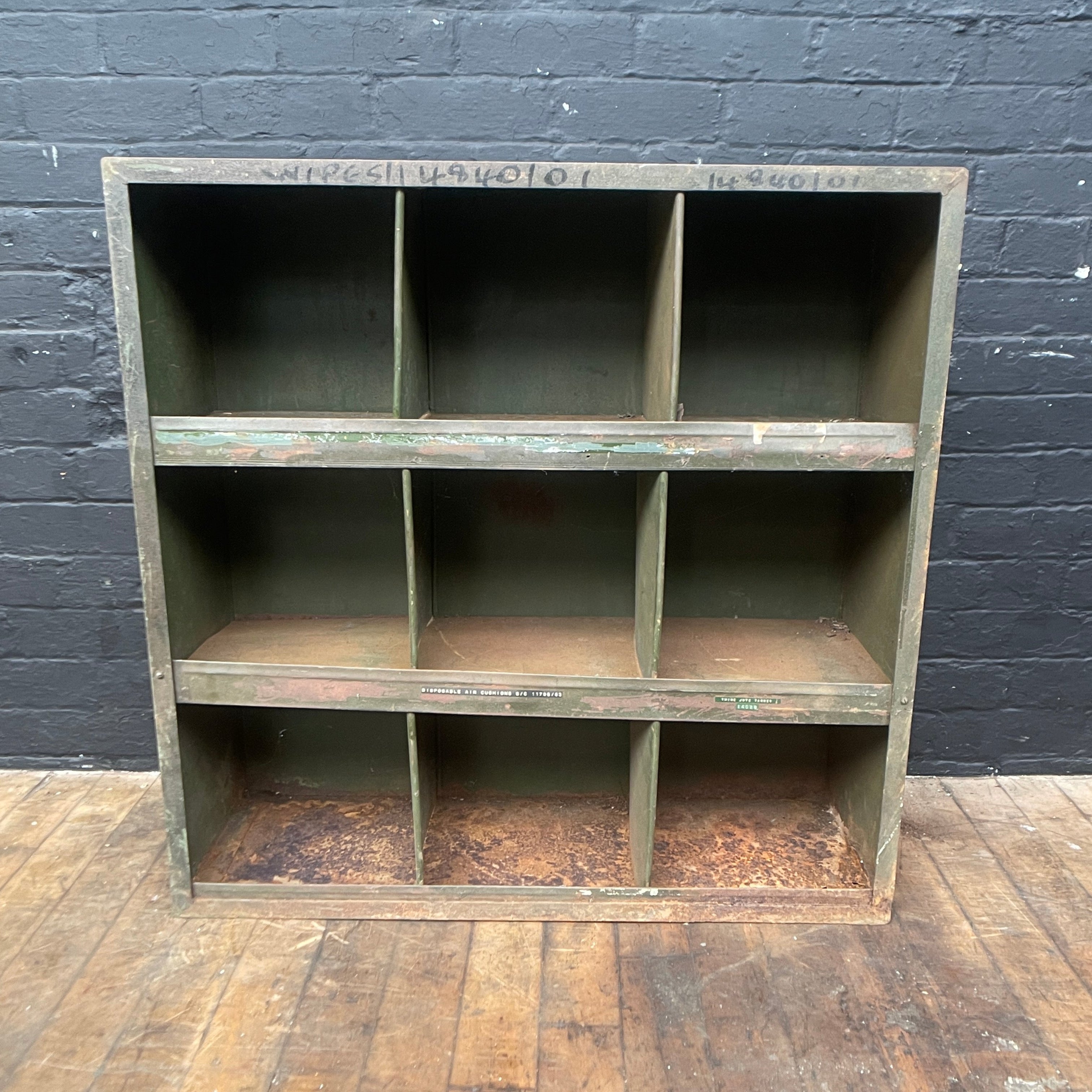 Industrial powerhouse props prop rental hire vintage movie film set dec shelving shelves pigeonholes storage