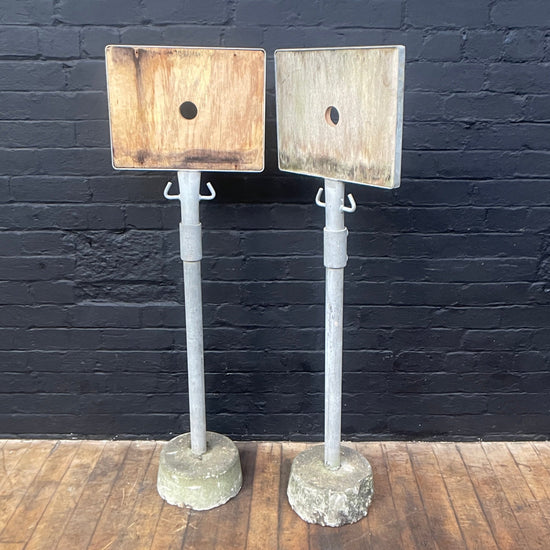 Metal barrier sign stands
