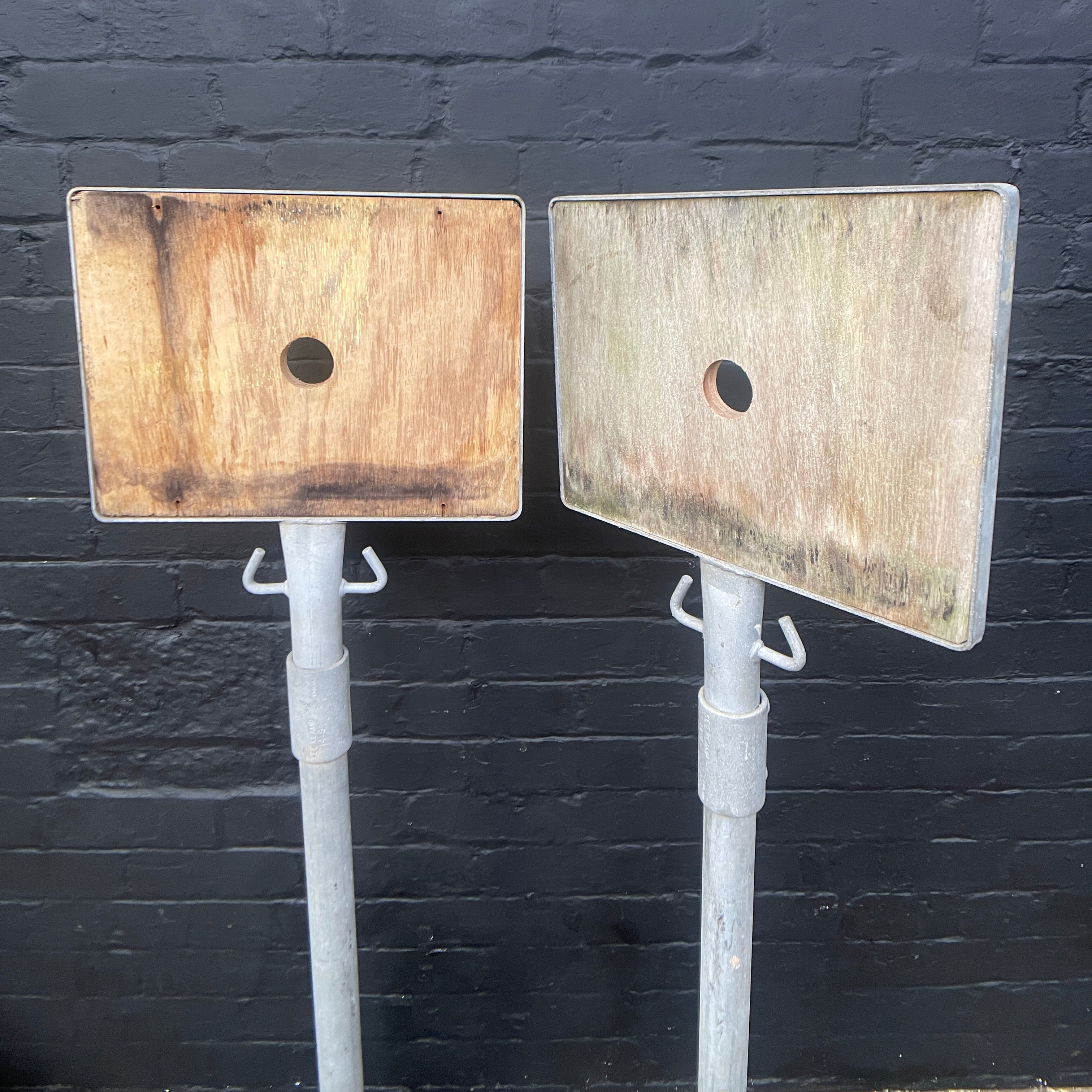 Industrial powerhouse props prop rental hire vintage movie film set dec sign stands concrete base barrier
