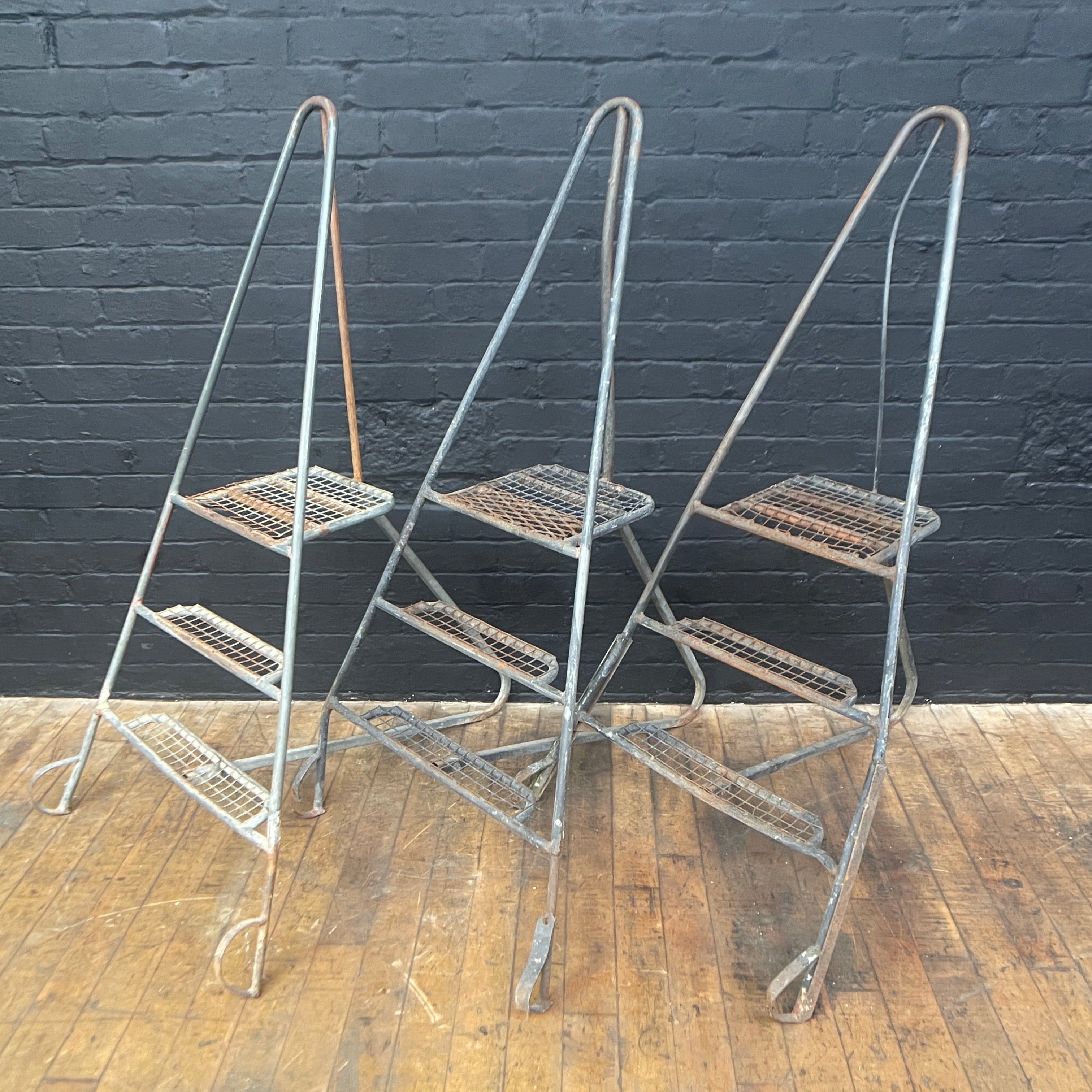 Industrial powerhouse props prop rental hire vintage movie film set dec triangular step ladders