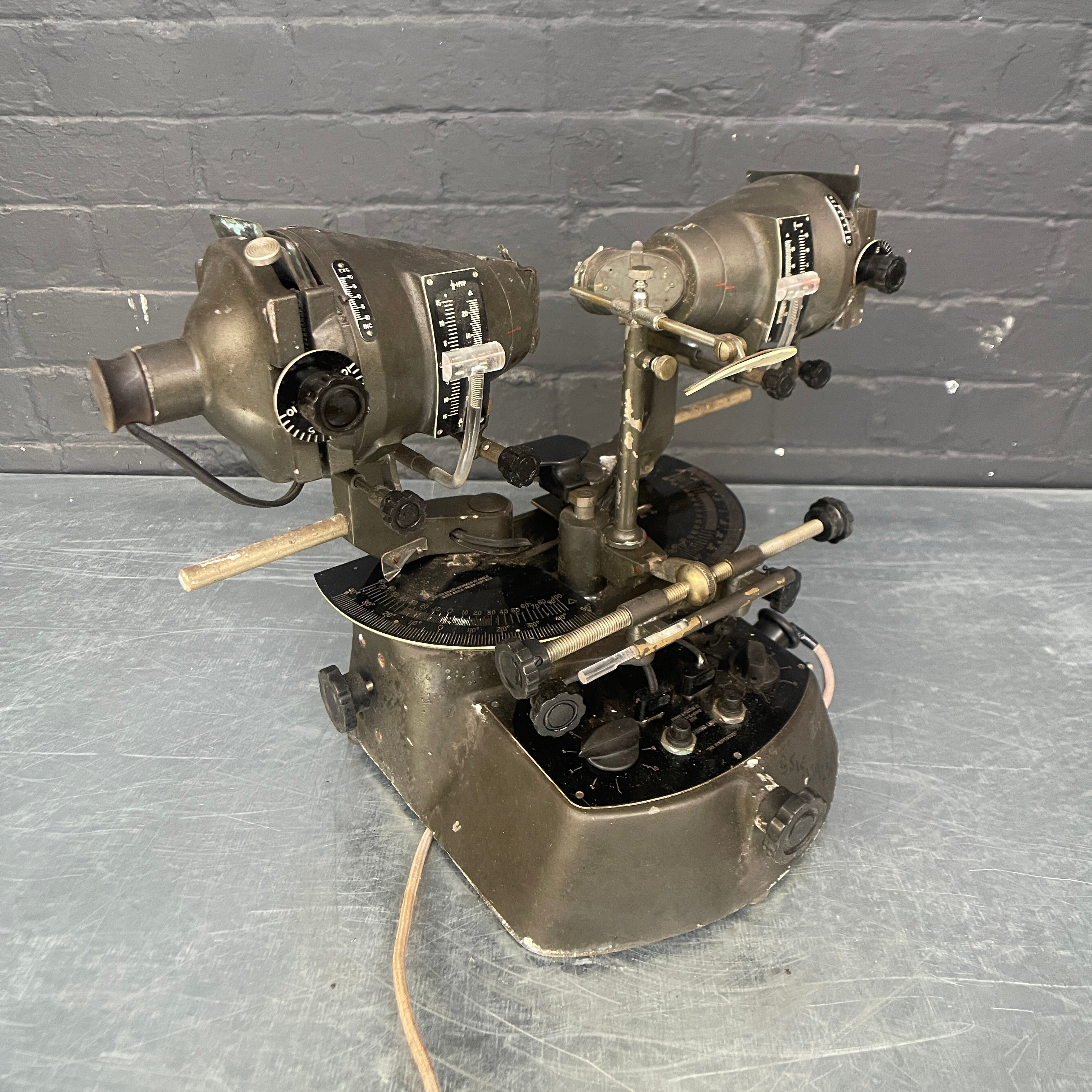 Industrial powerhouse props prop rental hire vintage tv movie film set dec Synoptiscope squint tester optical