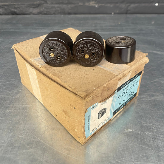 Bakelite sockets Qty 1 Box