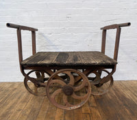 Powerhouse props prop hire rental industrial cast iron wheel trolley mill cart railway