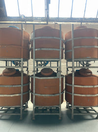 Powerhouse props vintage industrial silos rust rusty large container storage barrel stackable rental hire movie