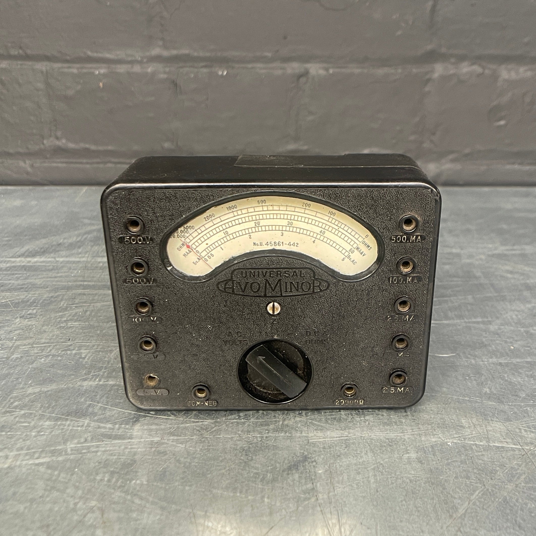 avometer volt tester electrical scientific Industrial powerhouse props prop rental hire vintage movie film set dec minor