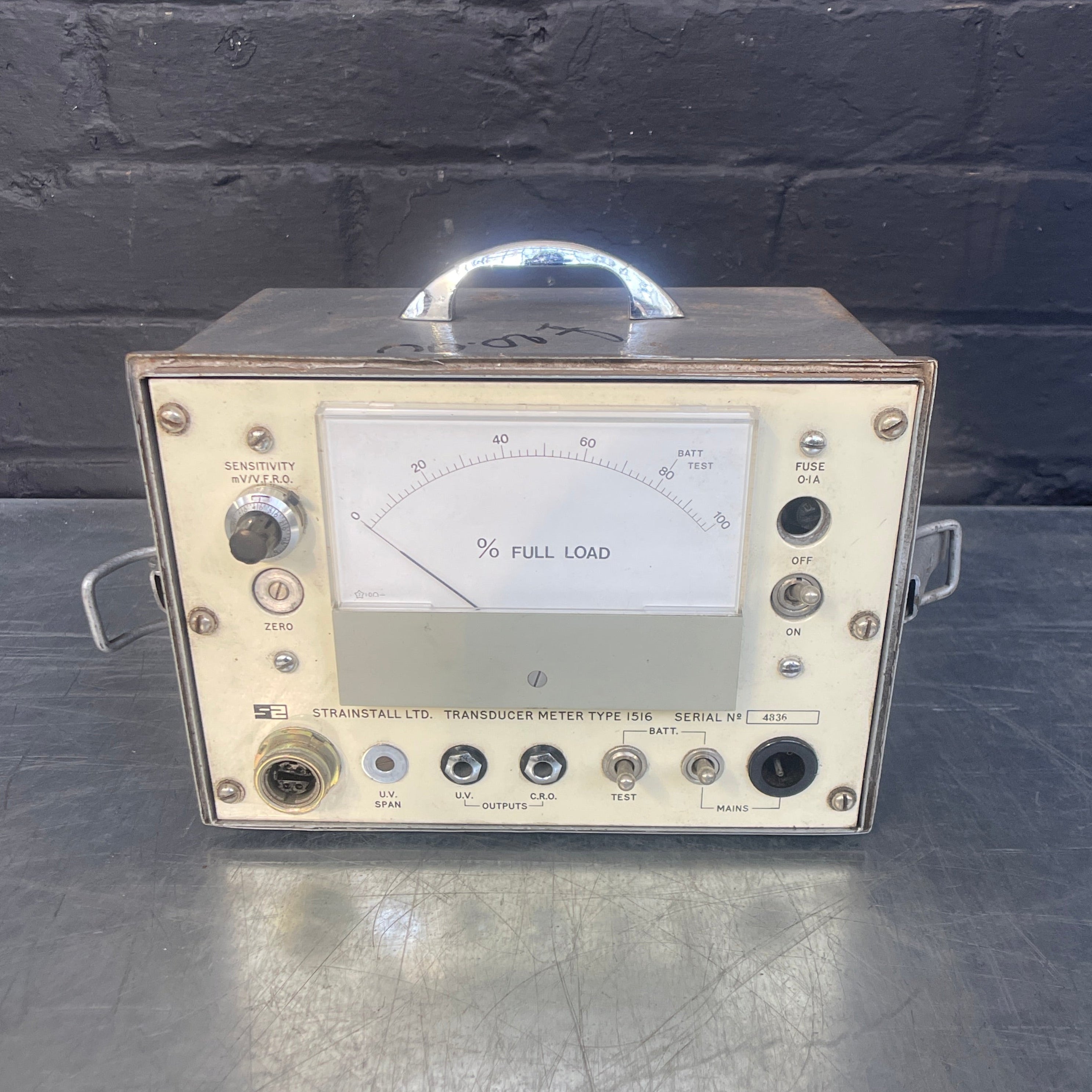 battery tester test electrical Industrial powerhouse props prop rental hire vintage movie film set dec