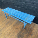 blue bench seat seating Industrial powerhouse props prop rental hire vintage movie film set dec 1