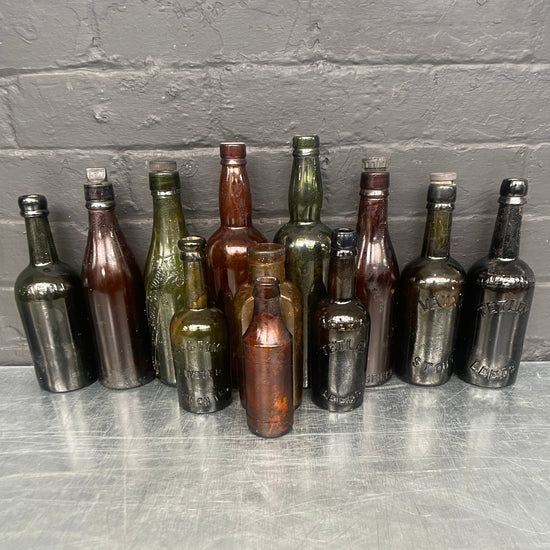 Brown & green bottles Qty 12