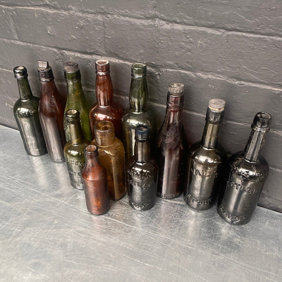 Brown & green bottles Qty 12