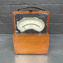 electrical volt meter equipment scientific wooden box Industrial powerhouse props prop rental hire vintage movie film set dec