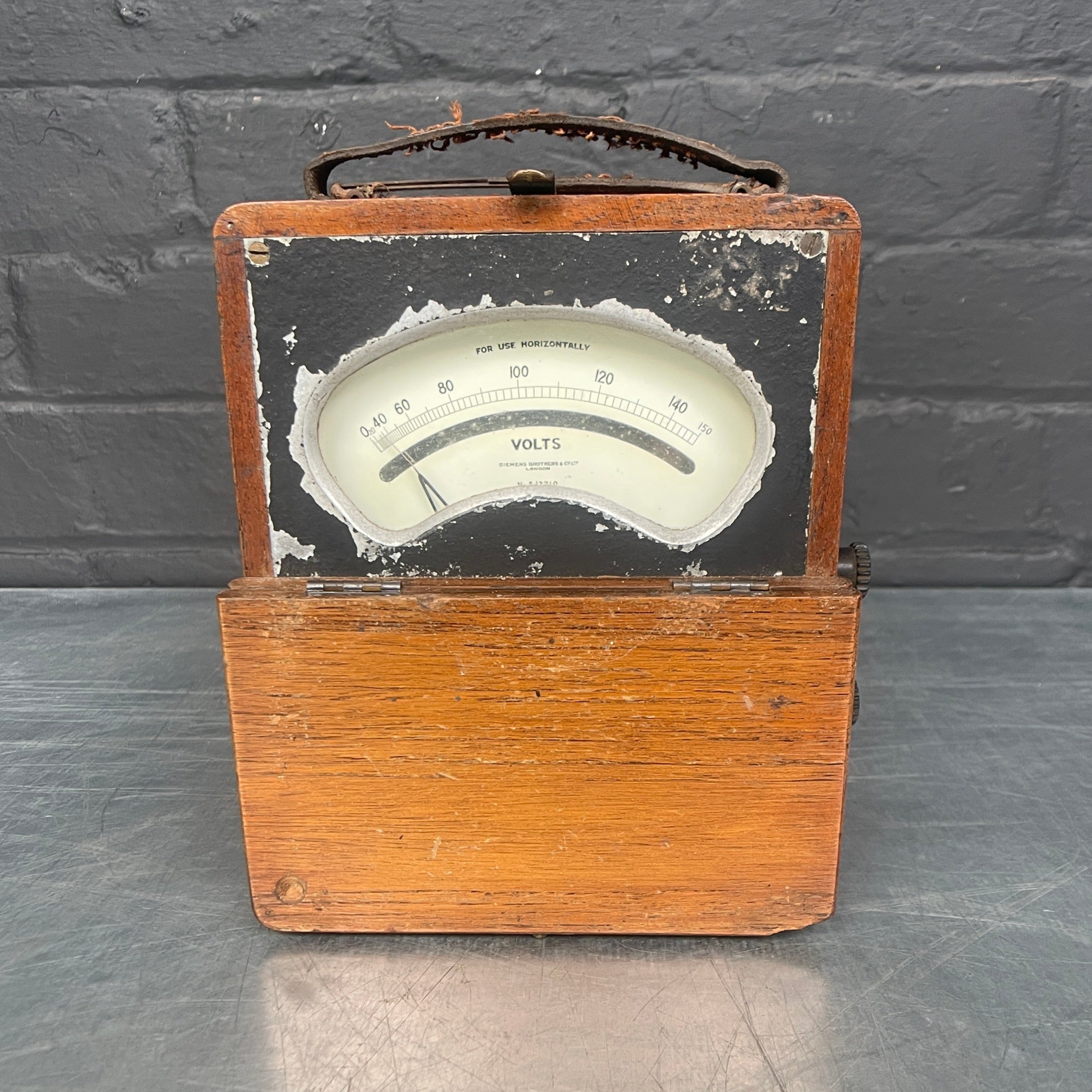 electrical volt meter equipment scientific wooden box Industrial powerhouse props prop rental hire vintage movie film set dec