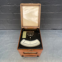 electrical volt meter scientific wooden box Industrial powerhouse props prop rental hire vintage movie film set dec