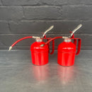 engineers red tin oil can steel metal 1940s Industrial powerhouse props prop rental hire vintage movie film set dec1950s 1960s