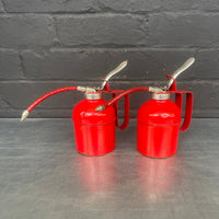 engineers red tin oil can steel metal 1940s Industrial powerhouse props prop rental hire vintage movie film set dec1950s 1960s