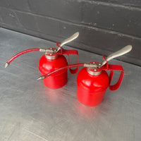 engineers red tin oil can steel metal 1940s Industrial powerhouse props prop rental hire vintage movie film set dec1950s 1960s 1