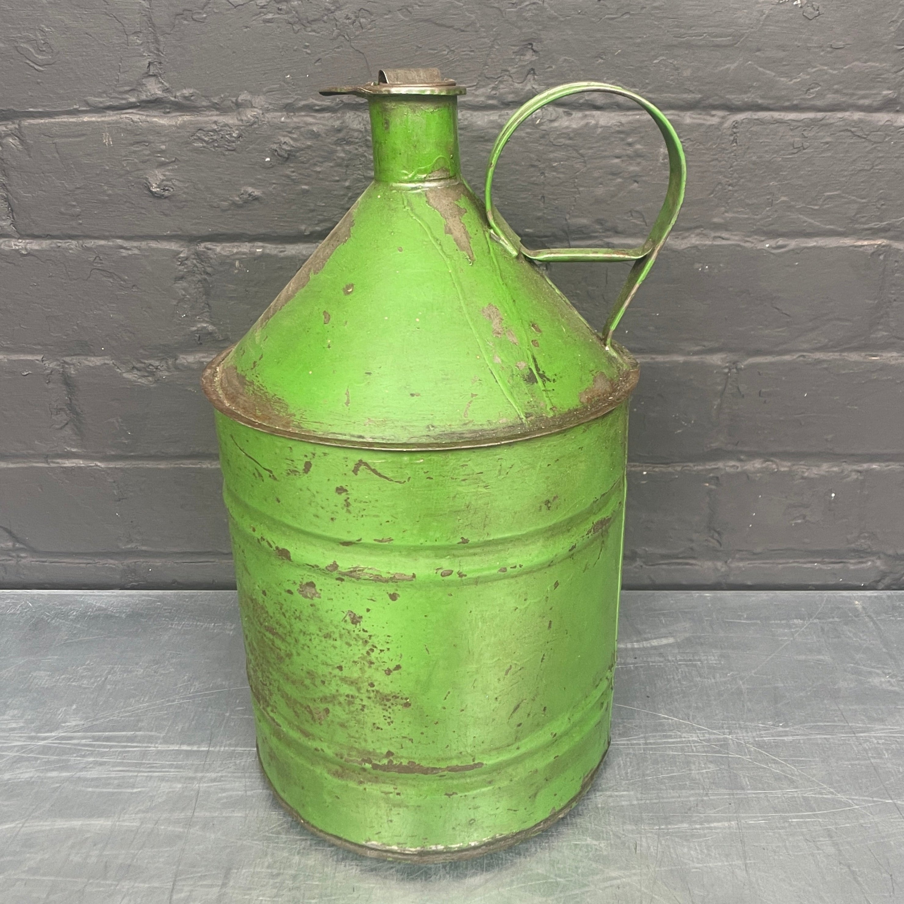 green tin oil can steel metal Industrial powerhouse props prop rental hire vintage movie film set dec