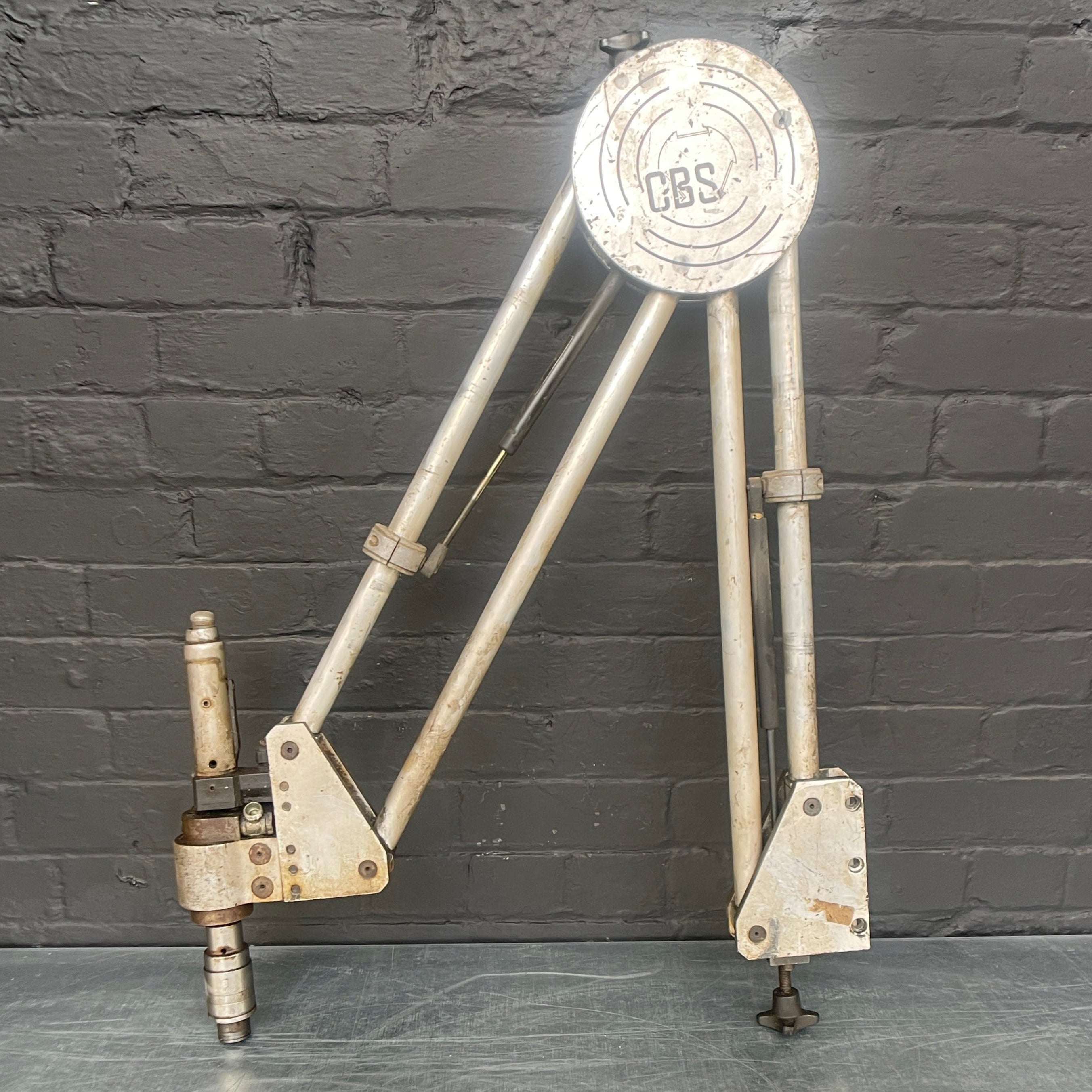 hydraulic tapping machine arm electrical tool Industrial powerhouse props prop rental hire vintage movie film set dec