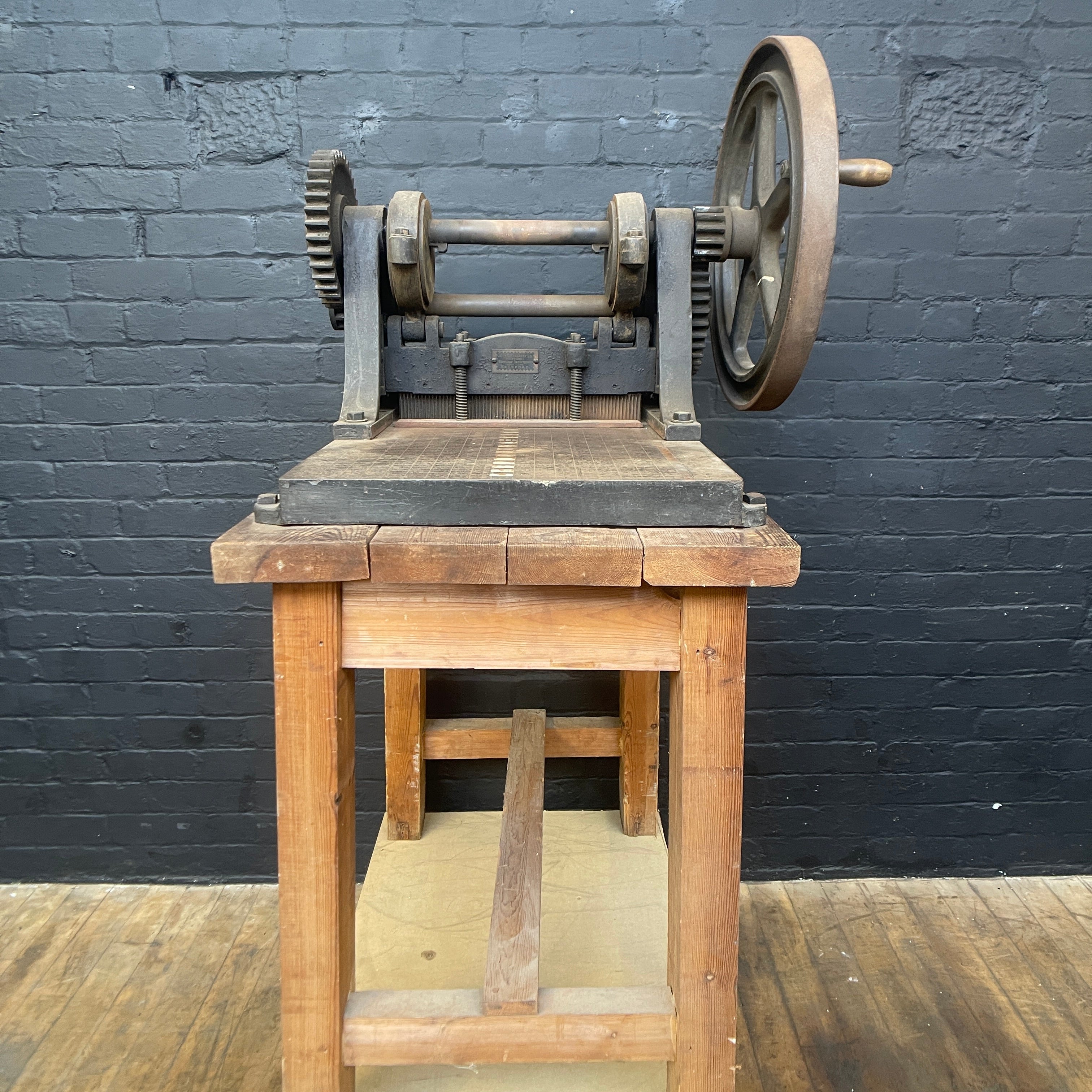 industrial fabric cutting machine crimper heavy duty Industrial powerhouse props prop rental hire vintage movie film set dec 2