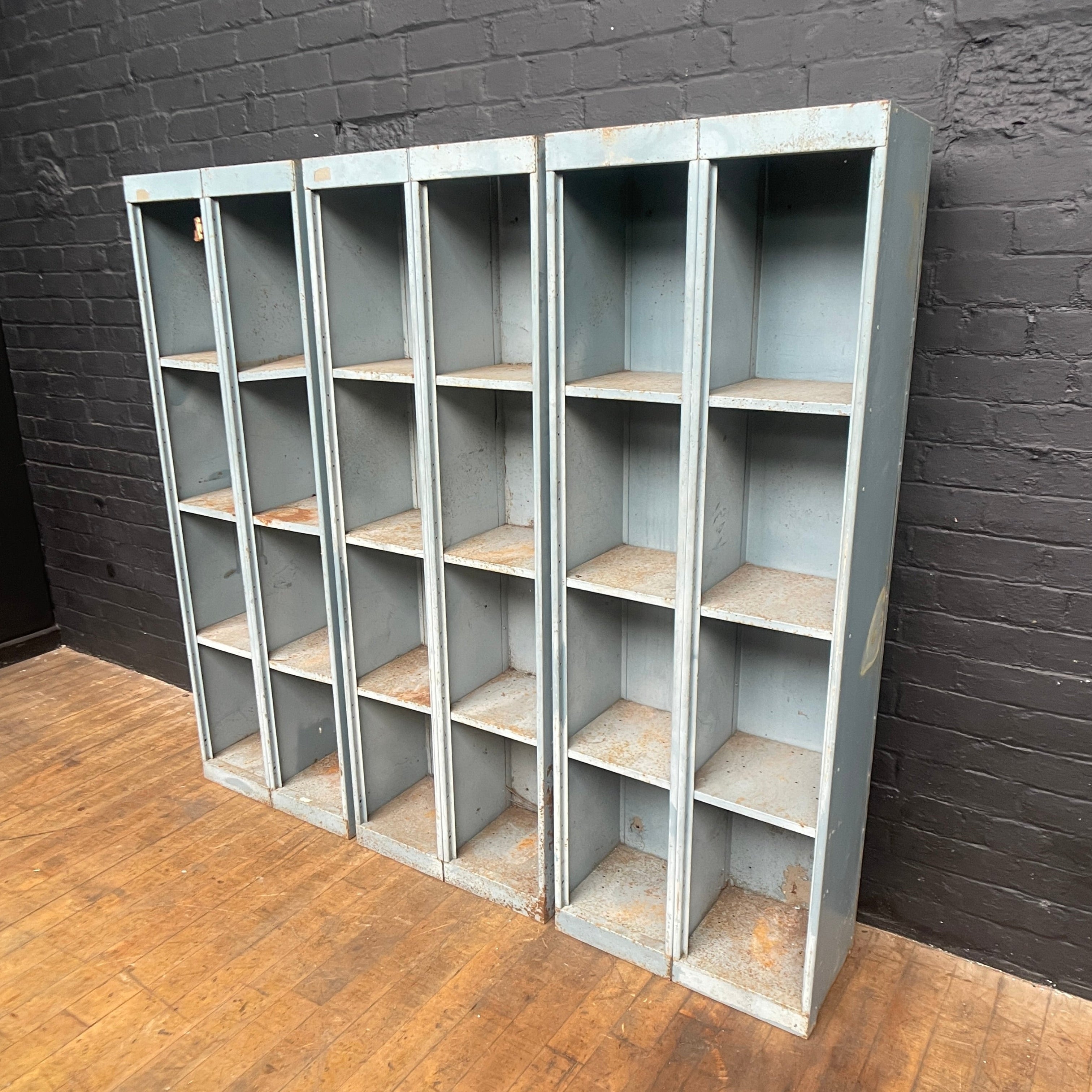 industrial pigeonholes cabinet shelves shelving storage Industrial powerhouse props prop rental hire vintage movie film set dec 1