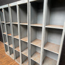 industrial pigeonholes cabinet shelves shelving storage Industrial powerhouse props prop rental hire vintage movie film set dec 2