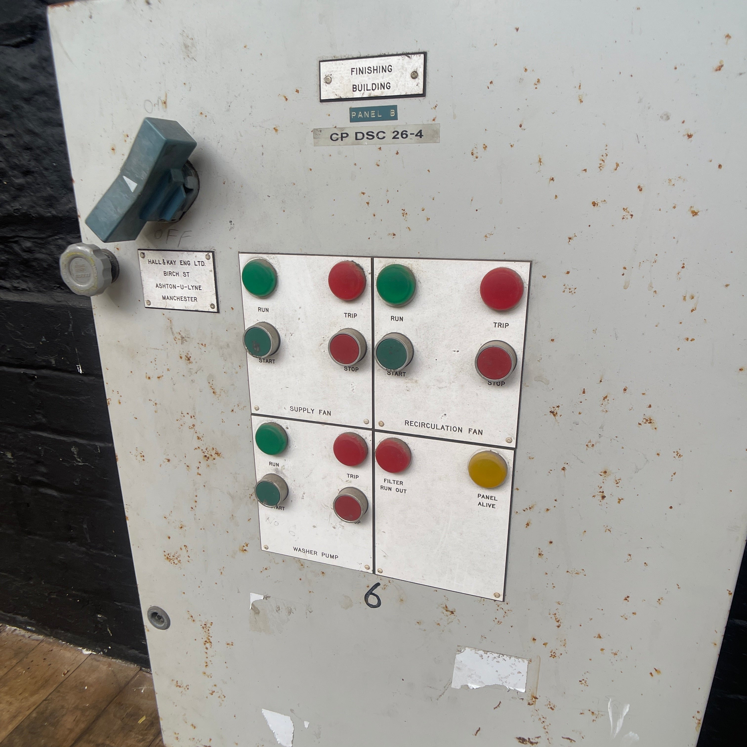 industrial powerhouse props prop rental hire vintage movie film set dec switchgear panel electrical buttons control
 10
