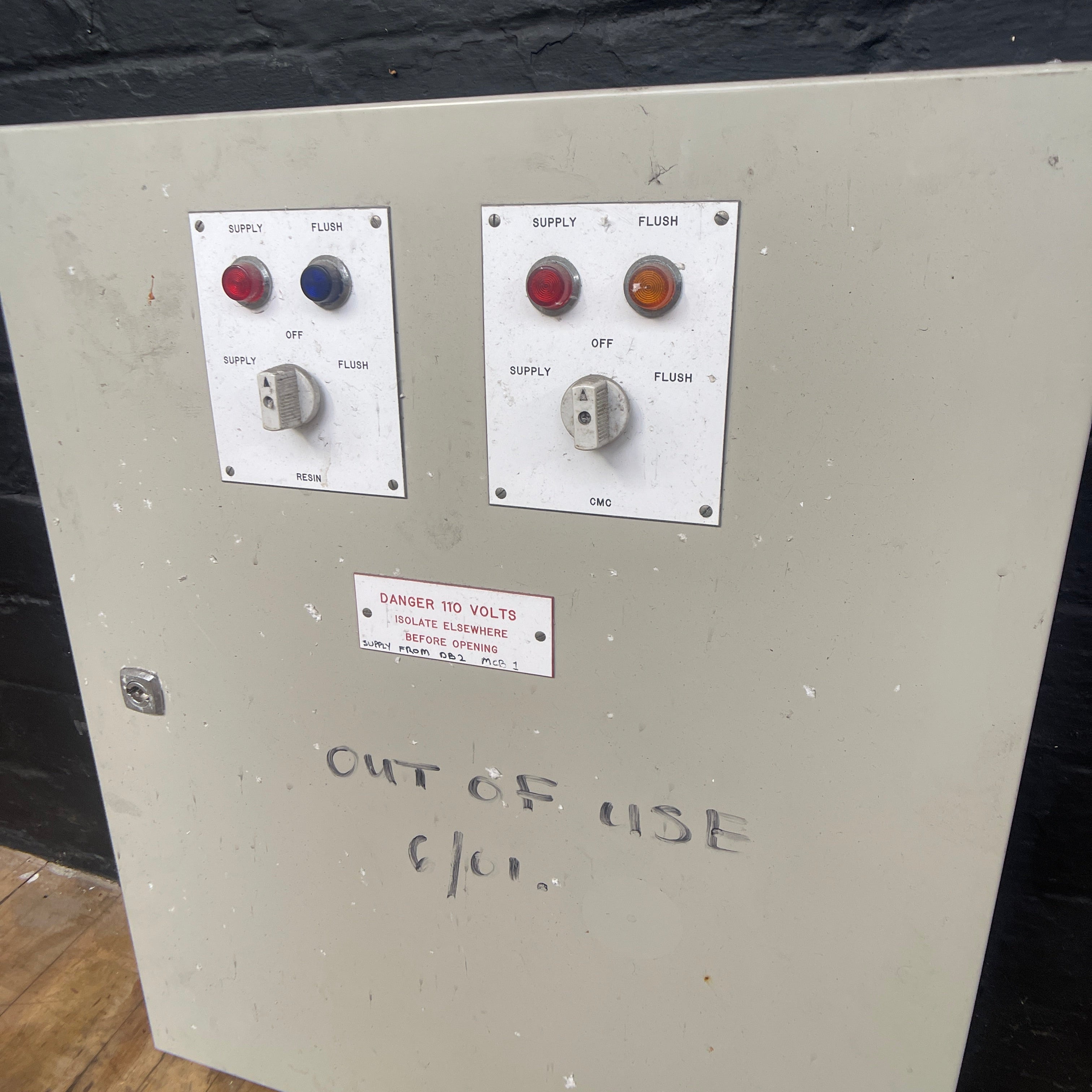industrial powerhouse props prop rental hire vintage movie film set dec switchgear panel electrical buttons control 16