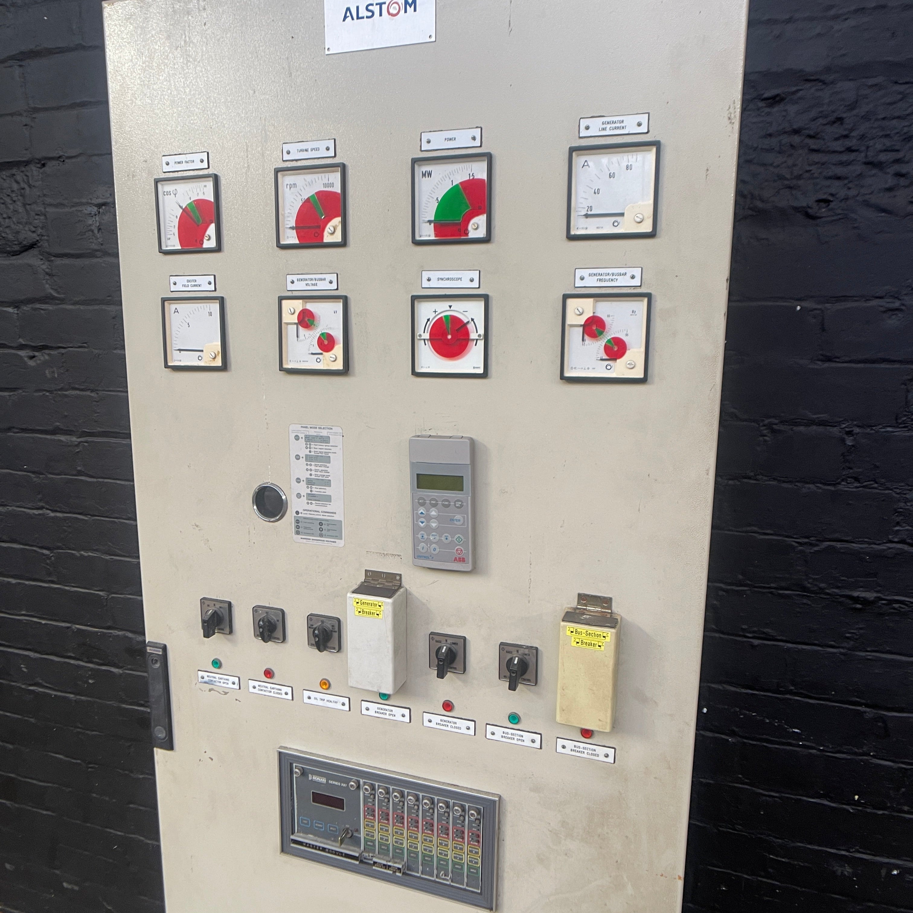 industrial powerhouse props prop rental hire vintage movie film set dec switchgear panel electrical buttons control 46