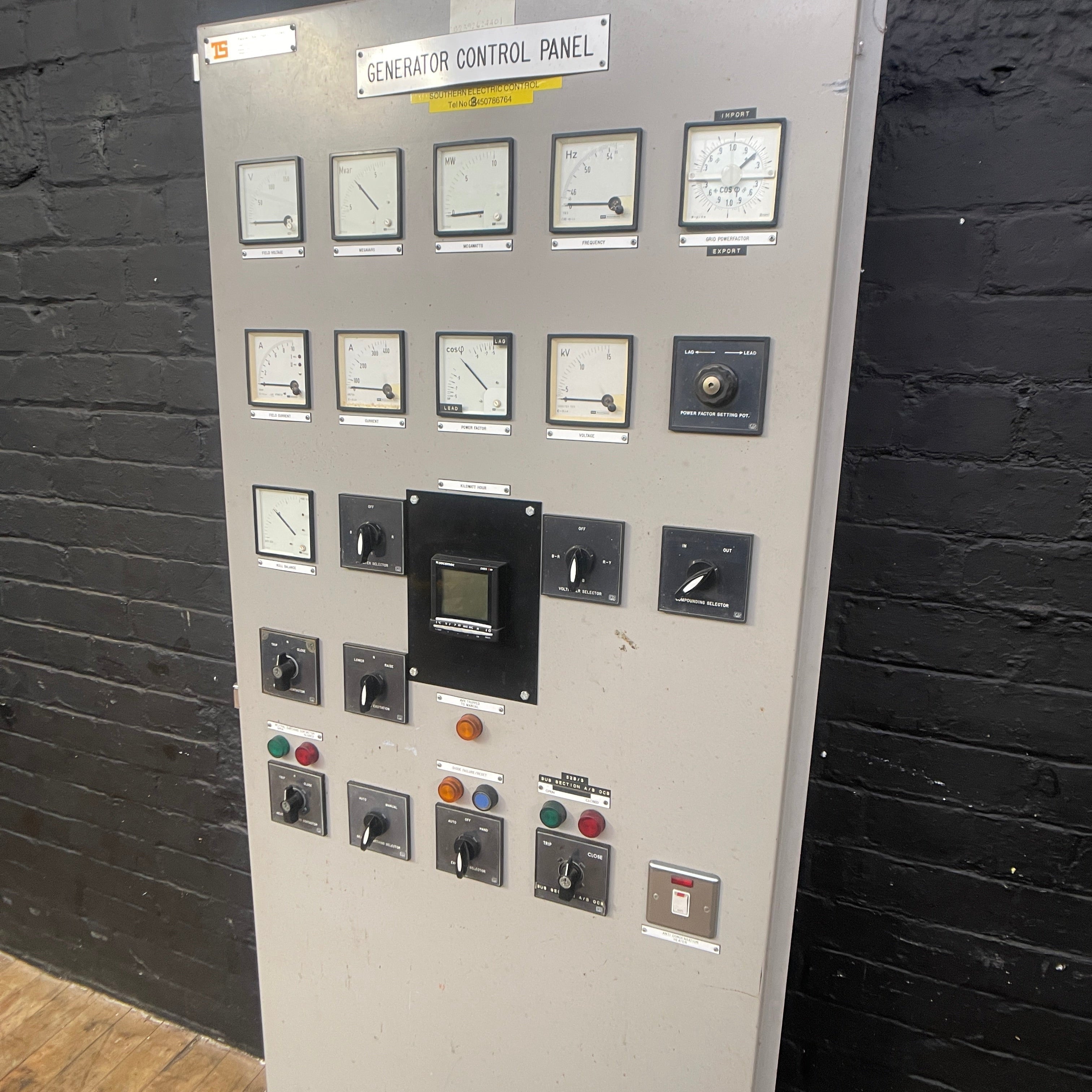 industrial powerhouse props prop rental hire vintage movie film set dec switchgear panel electrical buttons control 54