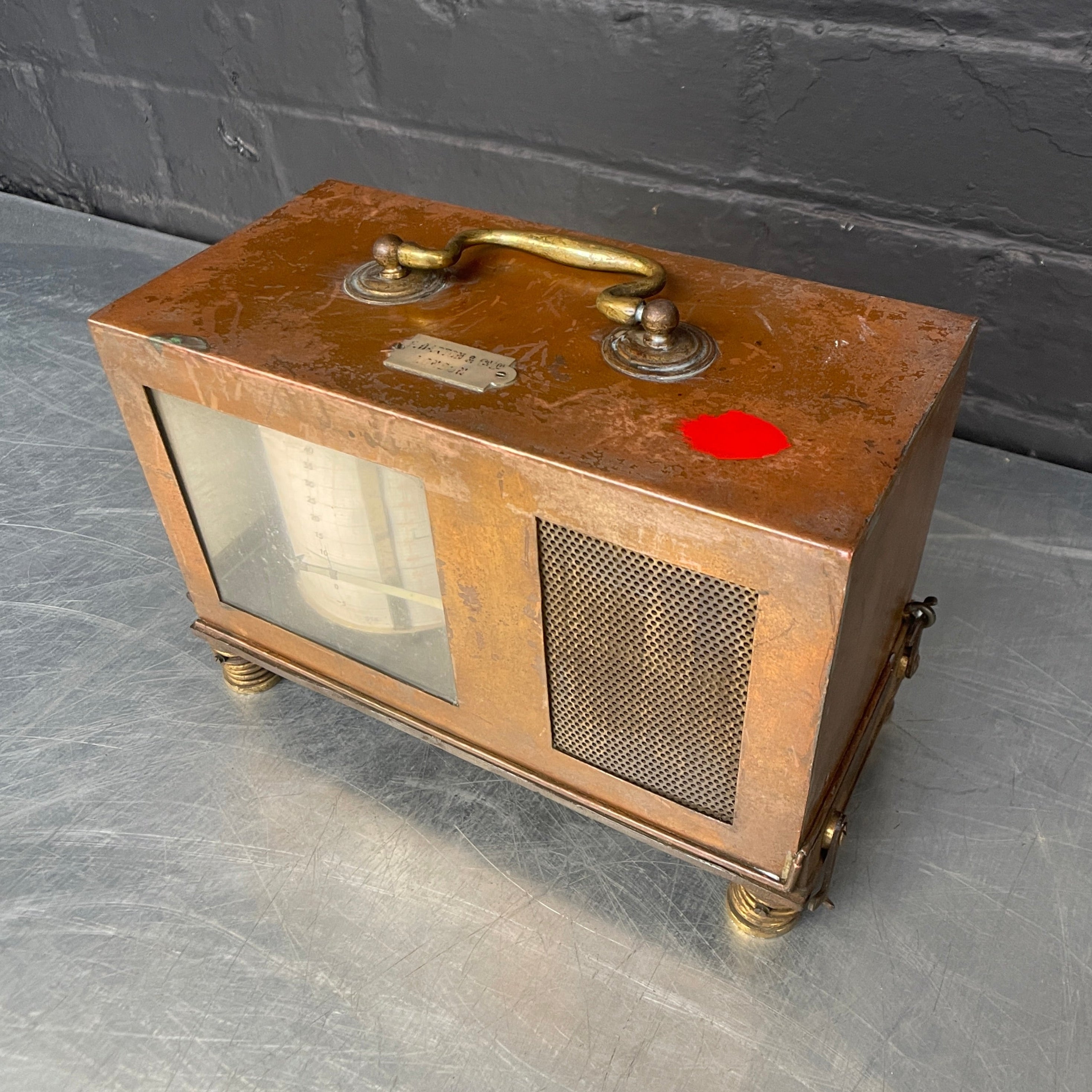 meter Antique barograph scientific Industrial powerhouse props prop rental hire vintage movie film set dec 3