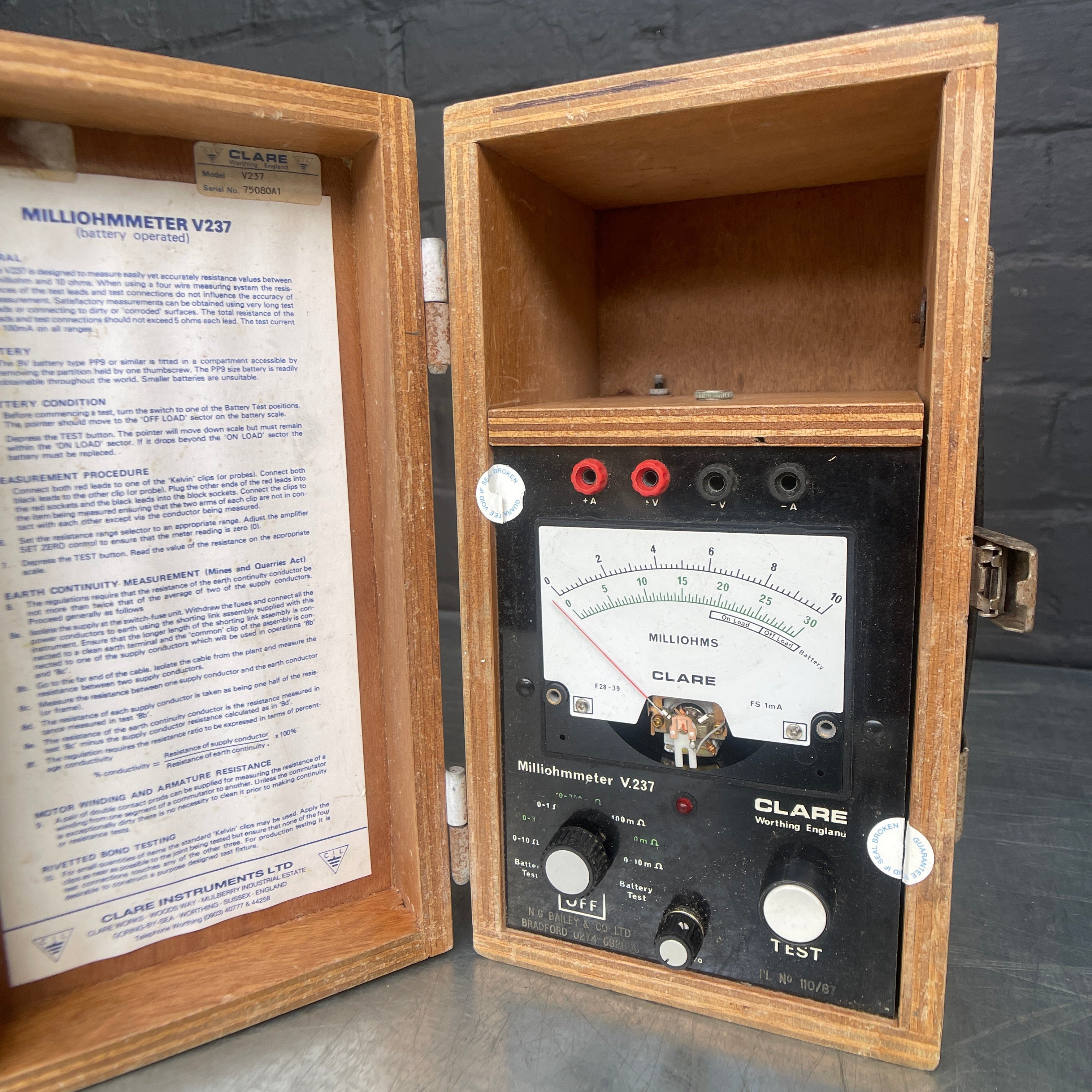 milliohmmeter meter tester electrical scientific Industrial powerhouse props prop rental hire vintage movie film set dec 1
