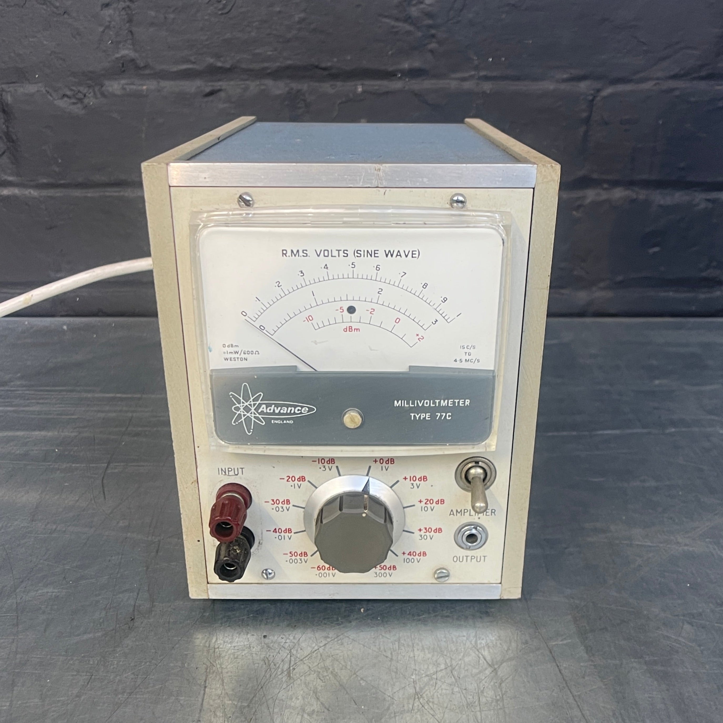millivoltmeter millivolt volt meter electrical Industrial powerhouse props prop rental hire vintage movie film set dec