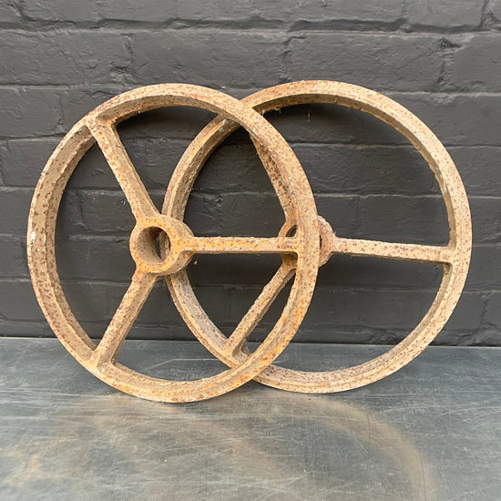 Old trolley wheels Qty 4 pairs.