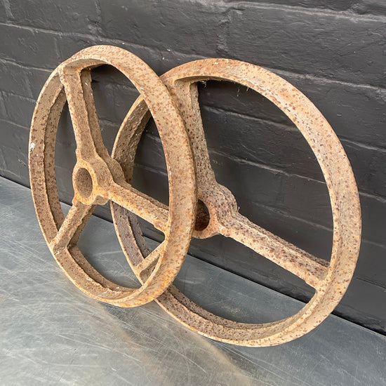 Old trolley wheels Qty 4 pairs.